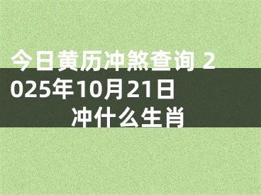今日黄历冲煞查询 2025年10月21日冲什么生肖