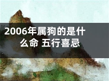 2006年属狗的是什么命 五行喜忌