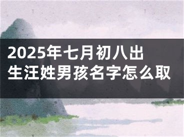 2025年七月初八出生汪姓男孩名字怎么取