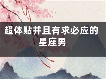 超体贴并且有求必应的星座男