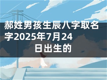 郝姓男孩生辰八字取名字2025年7月24日出生的
