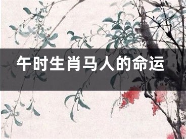 午时生肖马人的命运
