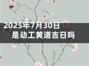 2025年7月30日是动工黄道吉日吗