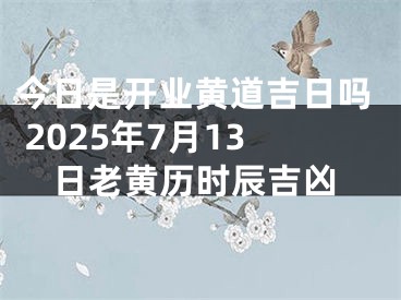 今日是开业黄道吉日吗 2025年7月13日老黄历时辰吉凶