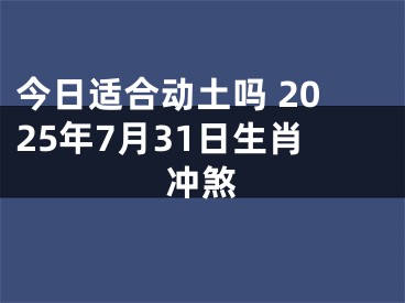 今日适合动土吗 2025年7月31日生肖冲煞