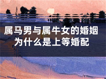 属马男与属牛女的婚姻为什么是上等婚配