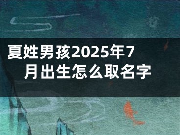 夏姓男孩2025年7月出生怎么取名字