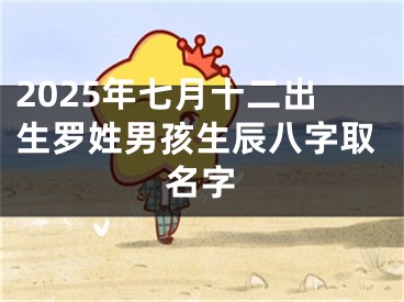 2025年七月十二出生罗姓男孩生辰八字取名字