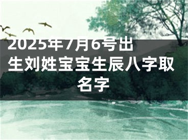 2025年7月6号出生刘姓宝宝生辰八字取名字