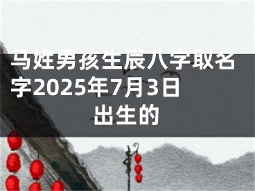 马姓男孩生辰八字取名字2025年7月3日出生的