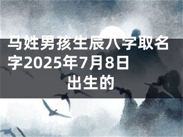 马姓男孩生辰八字取名字2025年7月8日出生的