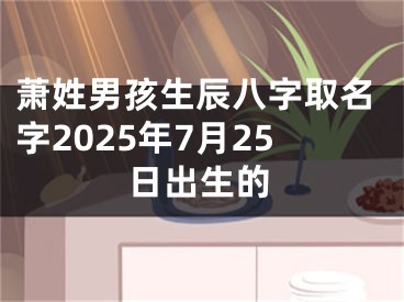 萧姓男孩生辰八字取名字2025年7月25日出生的