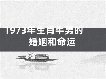 1973年生肖牛男的婚姻和命运