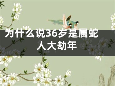 为什么说36岁是属蛇人大劫年