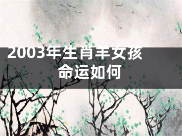 2003年生肖羊女孩命运如何