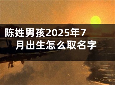 陈姓男孩2025年7月出生怎么取名字