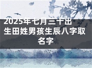 2025年七月三十出生田姓男孩生辰八字取名字