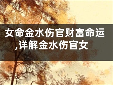 女命金水伤官财富命运,详解金水伤官女