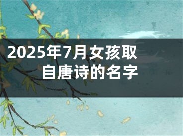 2025年7月女孩取自唐诗的名字
