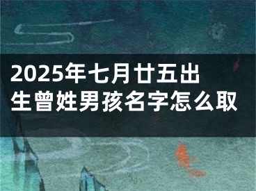2025年七月廿五出生曾姓男孩名字怎么取