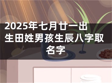 2025年七月廿一出生田姓男孩生辰八字取名字