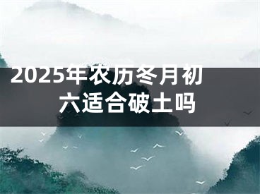 2025年农历冬月初六适合破土吗