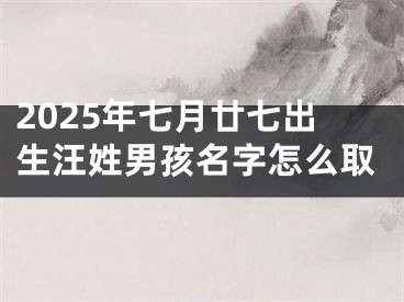 2025年七月廿七出生汪姓男孩名字怎么取
