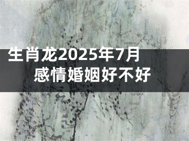 生肖龙2025年7月感情婚姻好不好