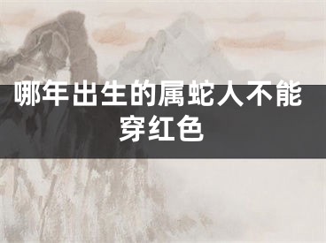 哪年出生的属蛇人不能穿红色