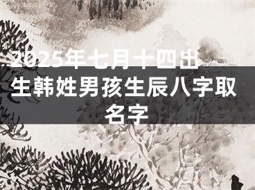 2025年七月十四出生韩姓男孩生辰八字取名字