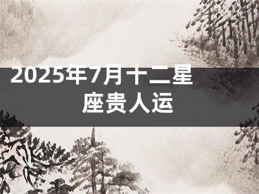 2025年7月十二星座贵人运