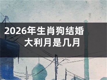 2026年生肖狗结婚大利月是几月