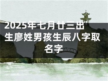 2025年七月廿三出生廖姓男孩生辰八字取名字