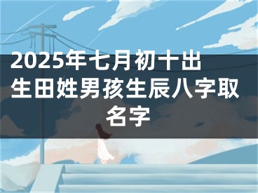 2025年七月初十出生田姓男孩生辰八字取名字