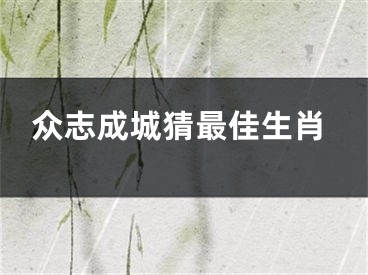 众志成城猜最佳生肖