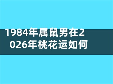 1984年属鼠男在2026年桃花运如何