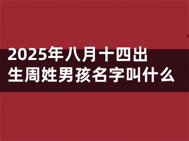 2025年八月十四出生周姓男孩名字叫什么