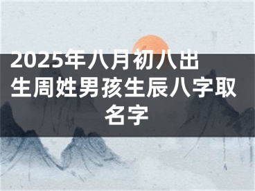 2025年八月初八出生周姓男孩生辰八字取名字