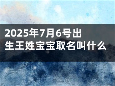 2025年7月6号出生王姓宝宝取名叫什么