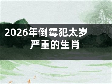 2026年倒霉犯太岁严重的生肖