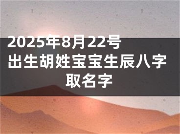 2025年8月22号出生胡姓宝宝生辰八字取名字