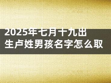 2025年七月十九出生卢姓男孩名字怎么取