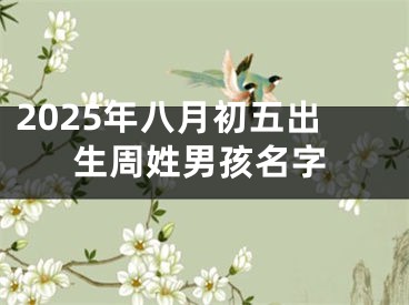 2025年八月初五出生周姓男孩名字