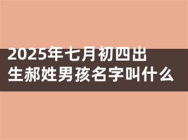 2025年七月初四出生郝姓男孩名字叫什么