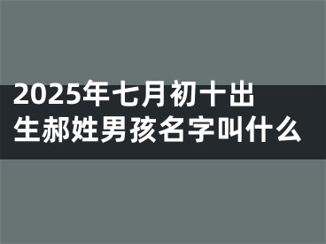 2025年七月初十出生郝姓男孩名字叫什么