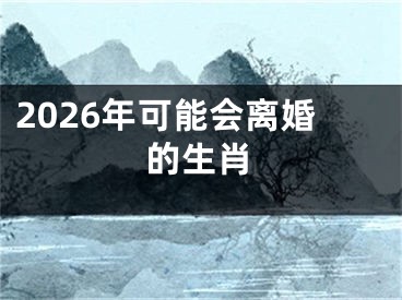 2026年可能会离婚的生肖
