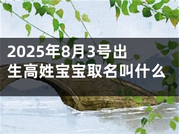 2025年8月3号出生高姓宝宝取名叫什么