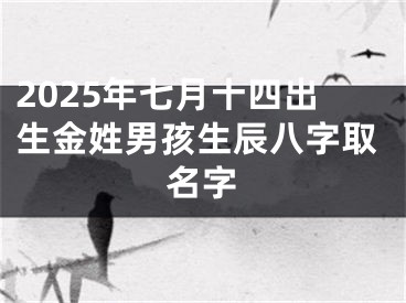 2025年七月十四出生金姓男孩生辰八字取名字