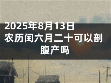 2025年8月13日农历闰六月二十可以剖腹产吗