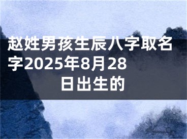 赵姓男孩生辰八字取名字2025年8月28日出生的